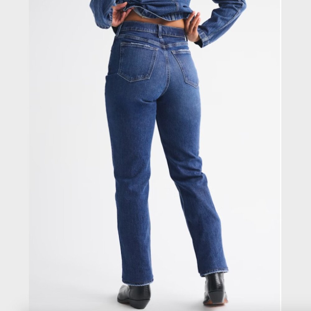 Abercrombie & Fitch Petite '90s Straight Ultra High Rise Curve Love - Size 27P - Picture 2 of 6